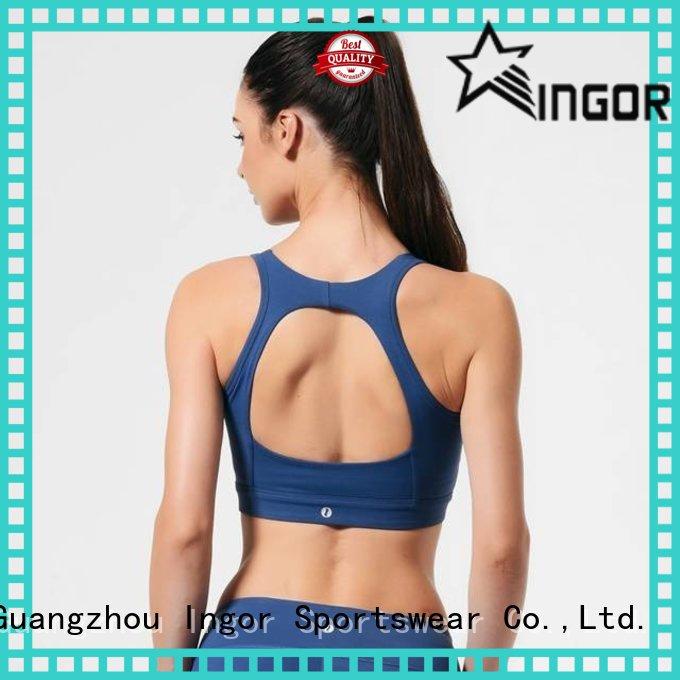 INGOR neck black halter sports bra with high quality for ladies