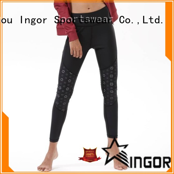 Ingor Leggings Leggings de yoga noir simples de haute qualité pour le yoga