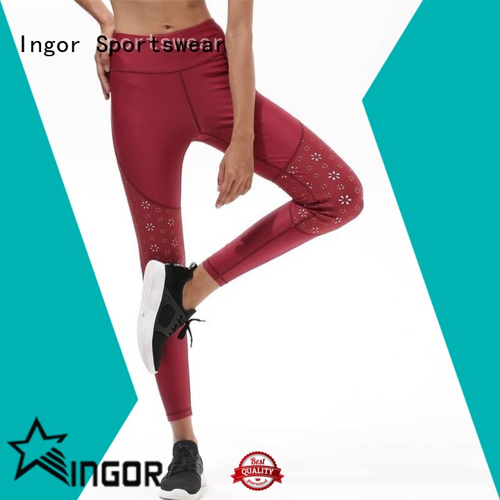 Ingor Durabilité Leggings de yoga en maille noire en vente pour les filles