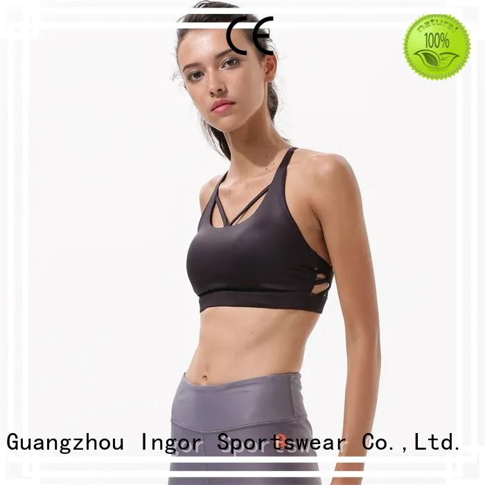 Quality INGOR Brand black sports bra