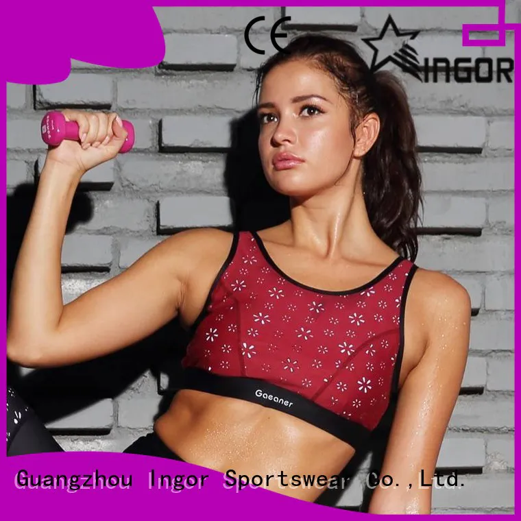 INGOR soft sports bra low cut to enhance the capacity of sports for girls