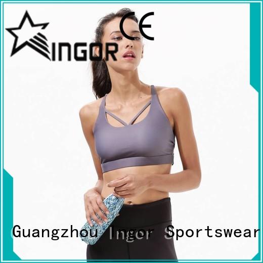 INGOR comfortable white pink sports bra to enhance the capacity of sports at the gym