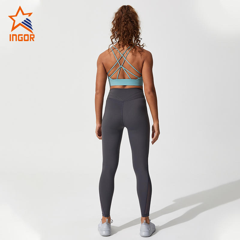 Ingorsports Custom Fitness Wear Ladies Athletic Sexy Strappy Plain Gym Women Yoga Set