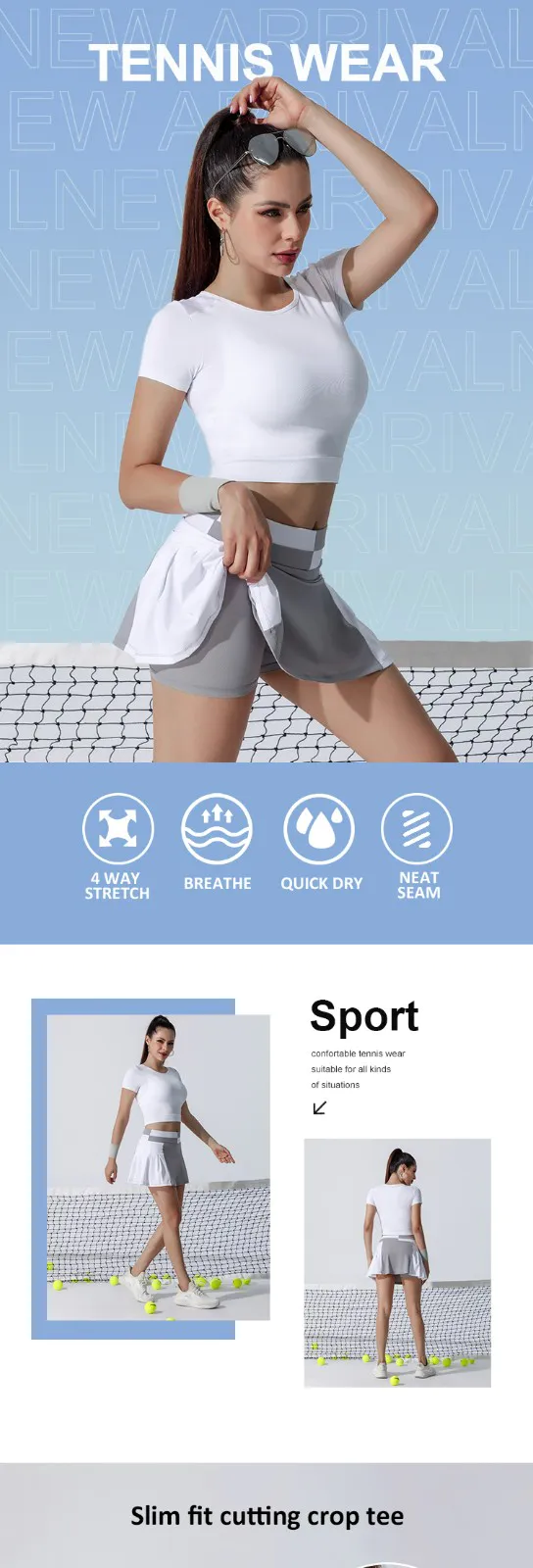 INGOR SPORTSWEAR fashion women's tennis player outfit factory for girls