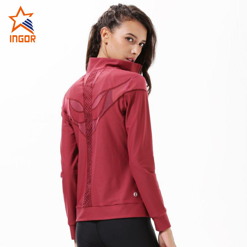 Ingorsports Winter Sports Jacket For Woman Workout Gym Zip-up Jacket