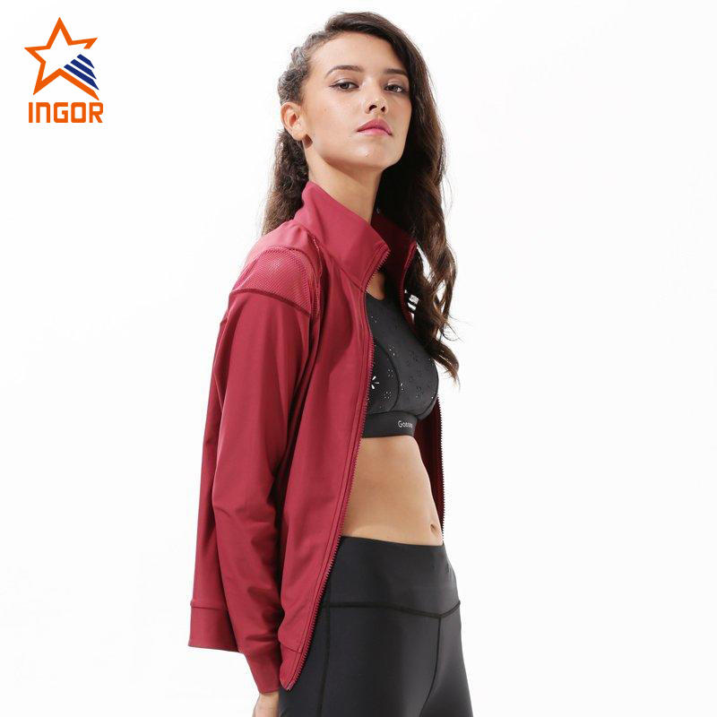 Ingorsports Winter Sports Jacket For Woman Workout Gym Zip-up Jacket