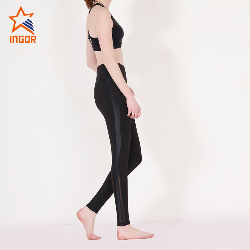 Ingorsports Black mesh yoga pants brands Y1911P02