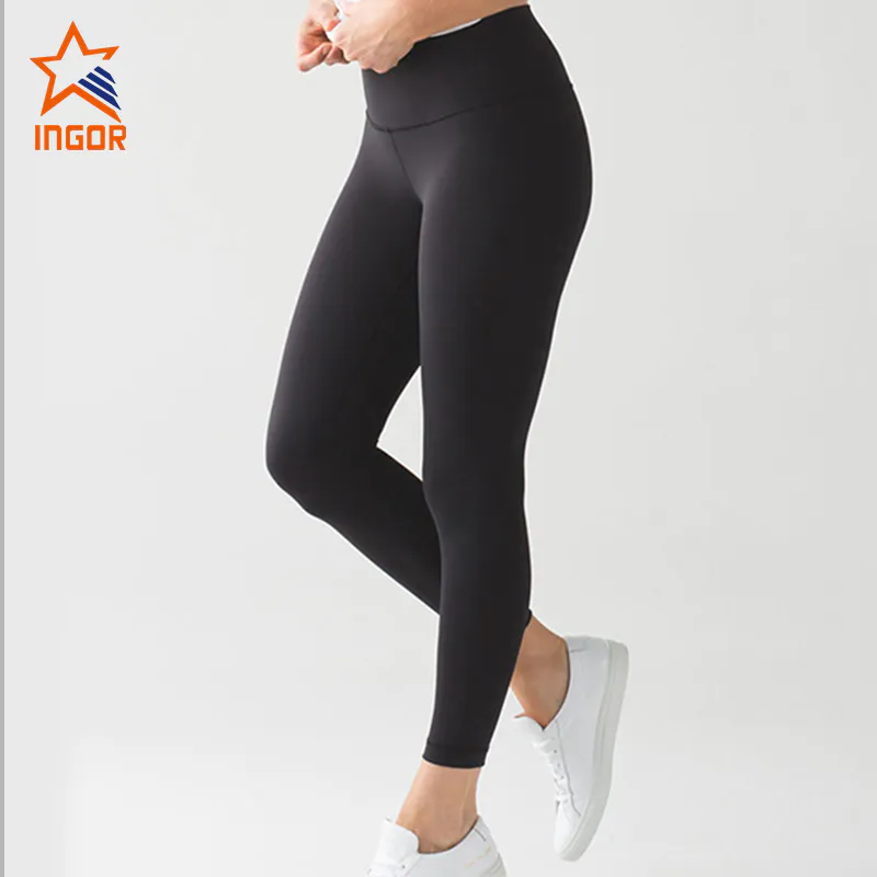 Ingorsports Women High Waisted Black Yoga Tights Leggings Pants JK11P021