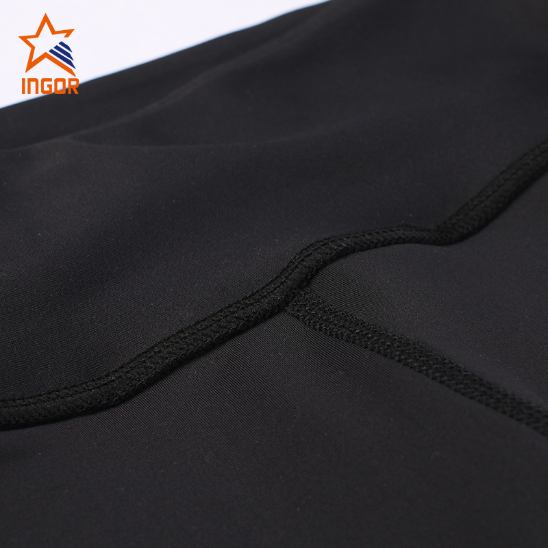 Ingorsports Dames Hoge getaillleerde zwarte yoga panty leggings broek jk11p021