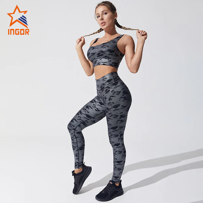 Ingorsports Fitness Activewear Women Yoga Wear Seamless Gym Wear Leggings Bra Sport Sets Sportswear