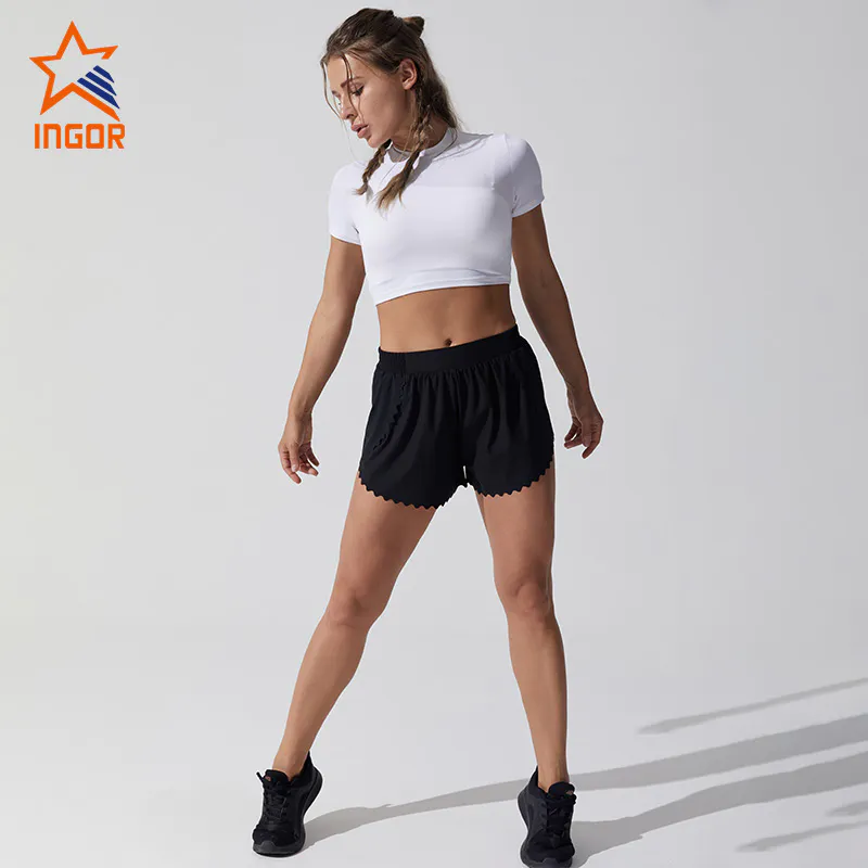 Ingorsports Custom Gym Wear Tracksuit Women Activewear Crop Top Jogger Leggings Set Sportswear