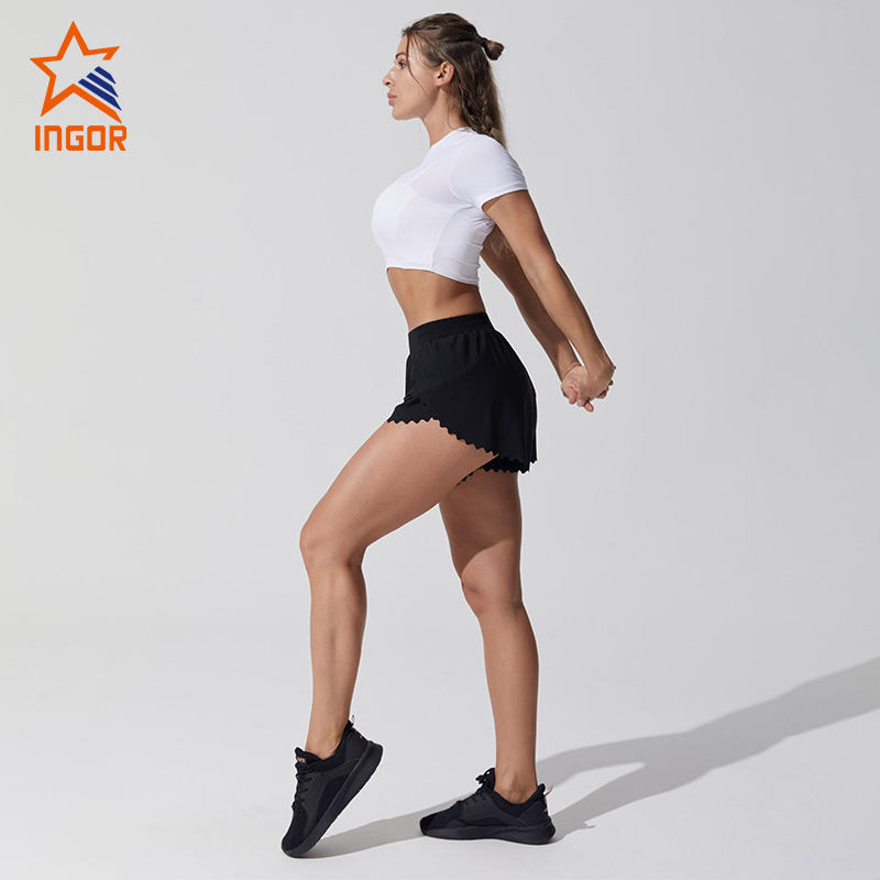 Ingorsports Custom Gym Wear Tracksuit Women Activewear Crop Top Jogger Leggings Set Sportswear
