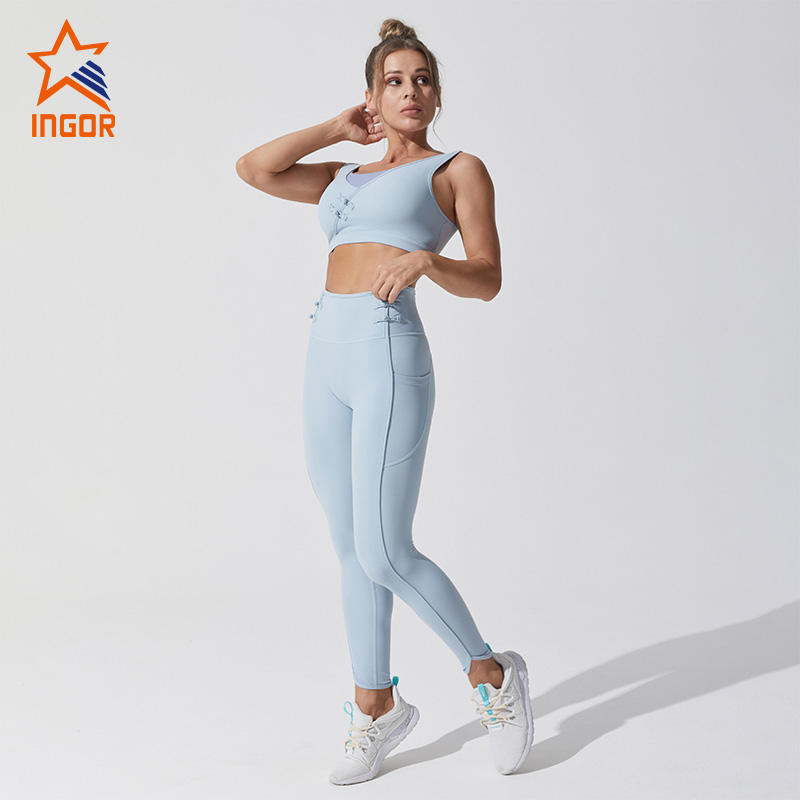 Ingrosports Women Plain Bra and Leggings Sets Activewear for Yoga, Gym Wear and Bicycle Recycle Fabric