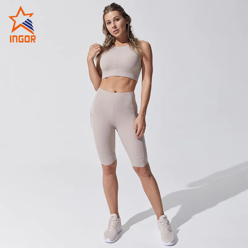 Ingorsports Fitness Women Yoga Wear Seamless Gym Wera Leggings Bra Sport Sets Sportswear