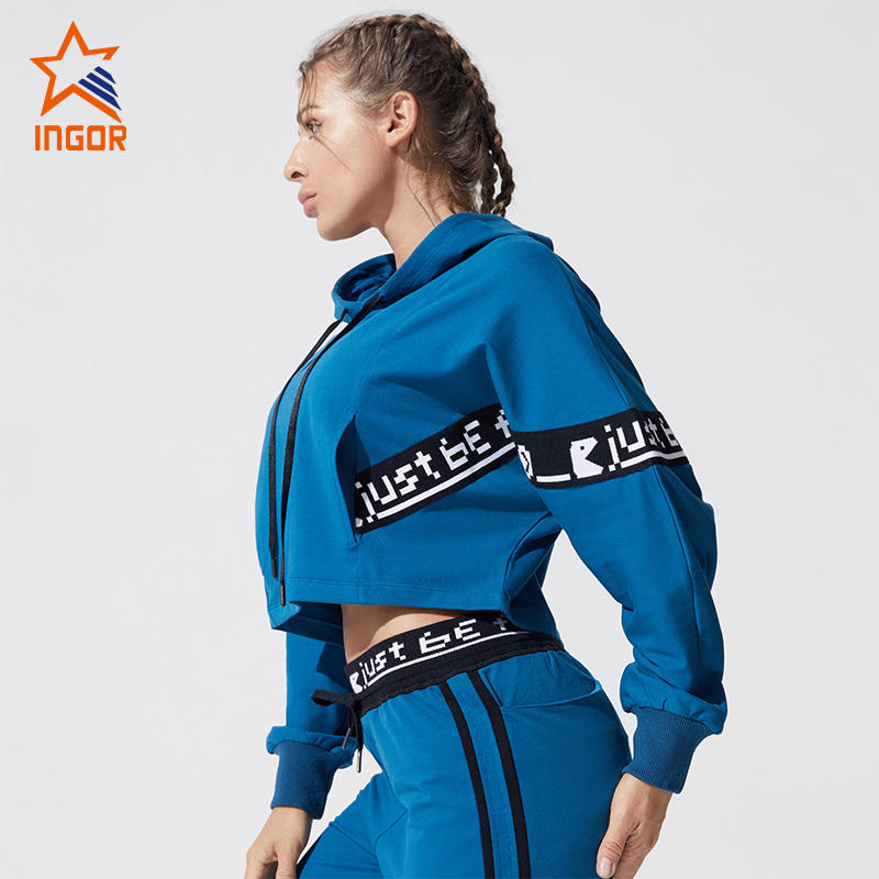 Ingorsports Wholesale Custom Tracksuit Women Activewear Top & Hoodie Cargo Jogger Set Sportswear