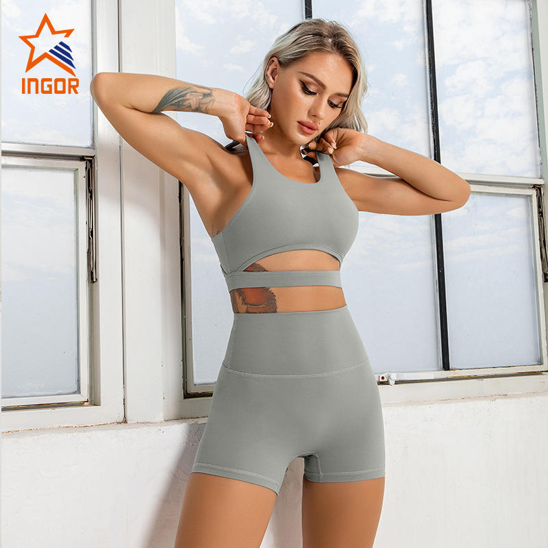 Ingorsports ECo Friendly Sustainable Activewear OEM ODM Recycled Fabric Women  Yoga Set Wholesale Sports Set