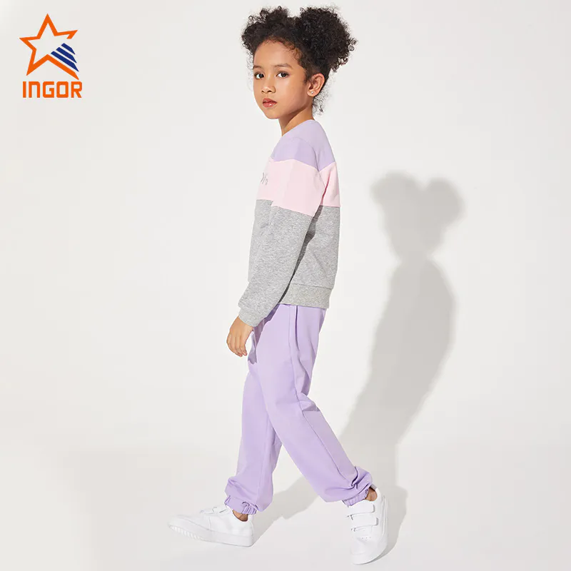 Ingorsports China Manufacture Custom Kids Track Suit Children Sportswear Running Wear