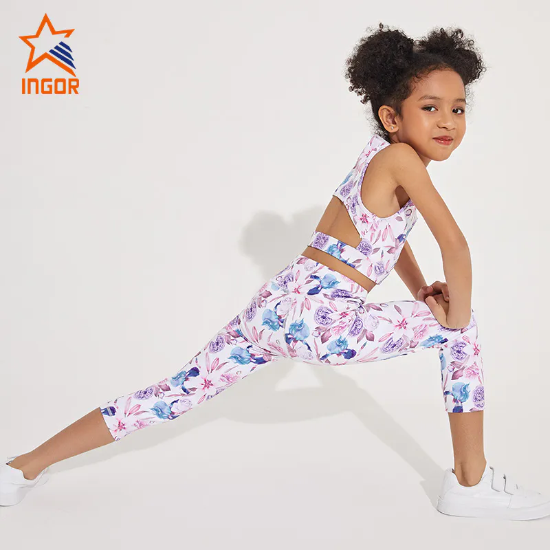 Ingorsports Kids Sportswear Set Gym Wear Set Kids Sweatsuits Jogging Suits Yoga Sets Sportswear