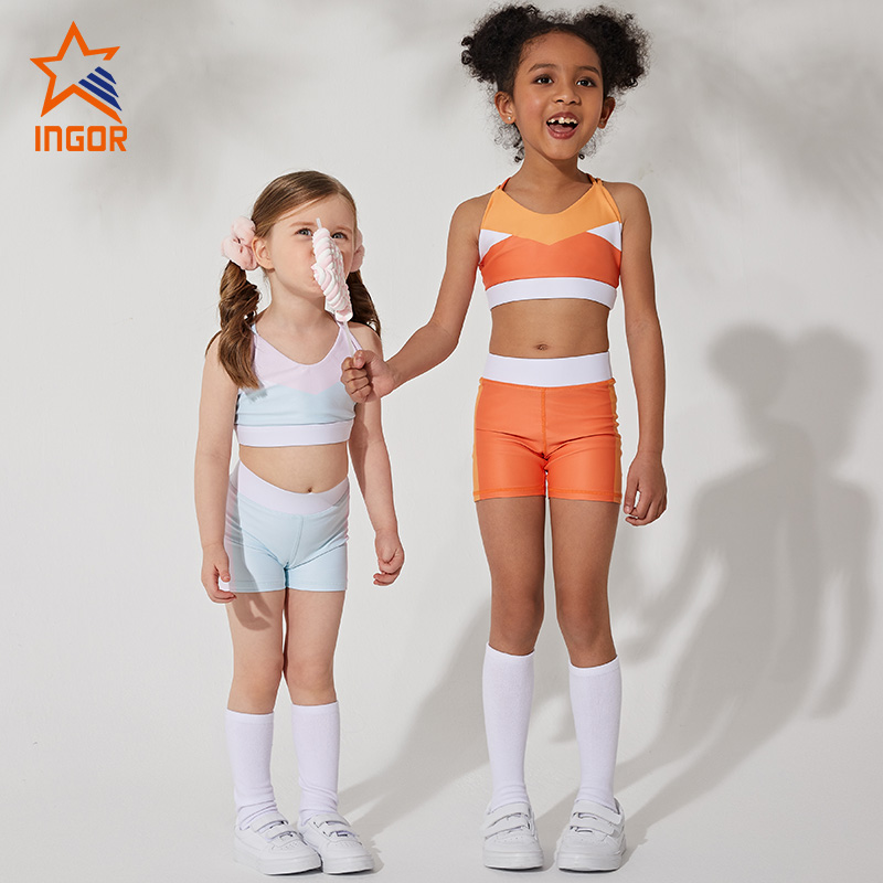 Ingorsports Hot Sale Children Yoga Legging Set Kids Gym Popular