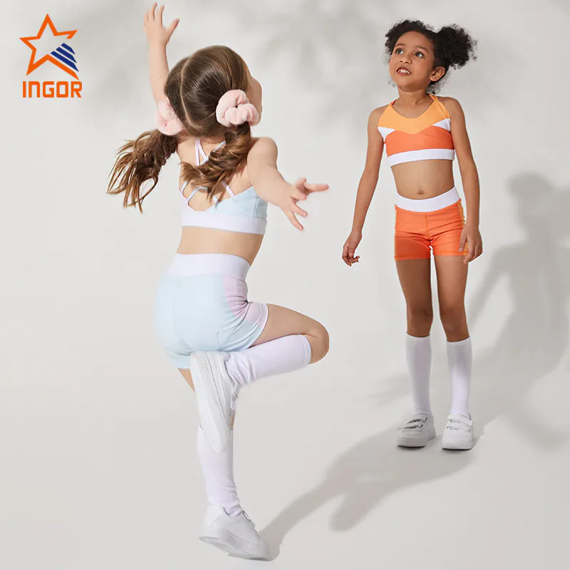Ingorsports Wholesale Kids Activewear Yoga Sets Fitness Clothing Children Jogging Suits Gym Wear Sportswear