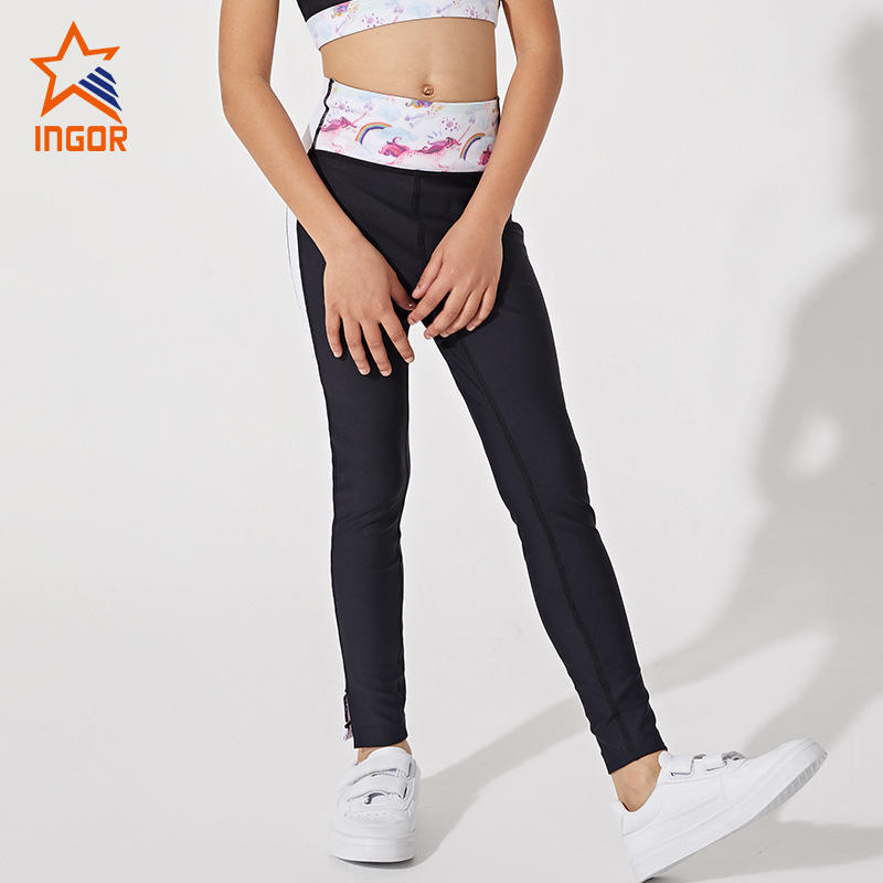 Ingorsports Manufacturer Wholesale U Back Style Sulimation Pink Leopared Print Bra & Legging Pants for Kids Sports Gym Fitness Wear