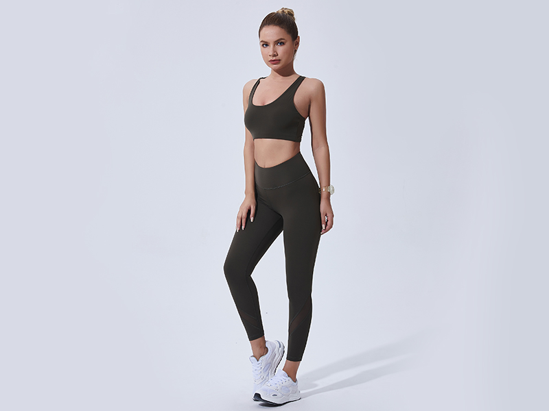 Ingorsports Soutien-gorge de sport classique et legging taille haute pour femme avec matériau léger Dry Fit