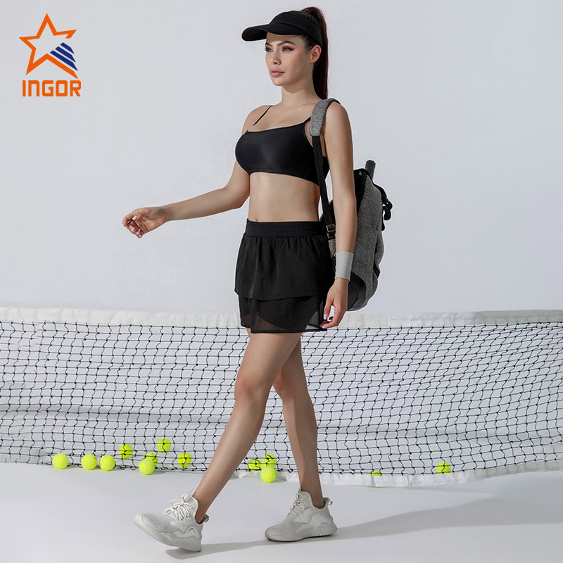 Ingorsports Gym Wear Manufacturers Tennis Skirts with Two Side