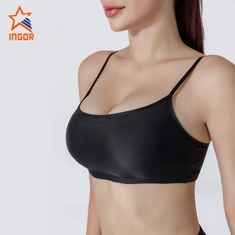 INGOR black crop top sports bra to enhance the capacity of sports for ladies-2