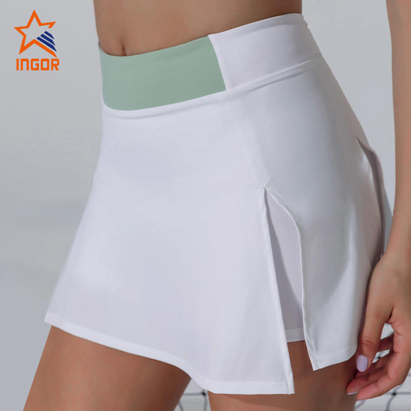 Ingorsports Custom Fitness Apparel Wholesale Tennis Skirts With Two Side Pocket On Inner Shorts
