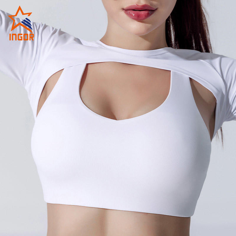 Ingorsports Lightweight Dry Fit Material Tennis Wear Cropped Tops Athletic Wear Manufacturers