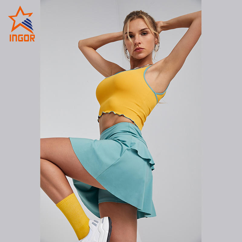 Ingorsports Private Label Athletic Wear Loose Fit Outer Layer Sports Skirts With Inner Short