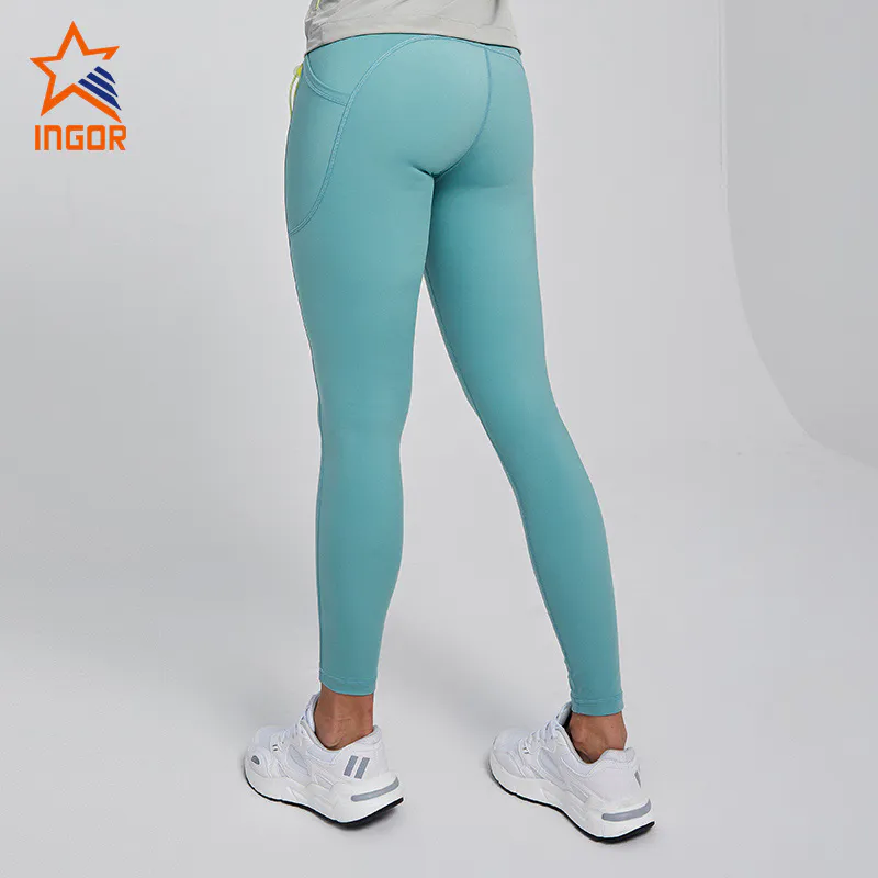 Ingorsports Custom Activewear Manufacturer  Sports Legging Pants Two Side Pocket & Without Front Seam