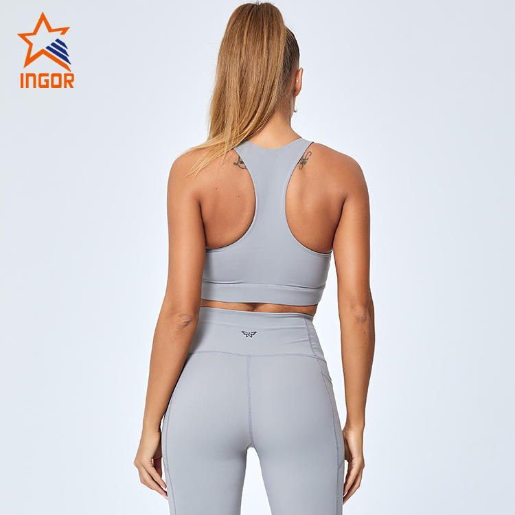 Ingorsports Private Label Activewear Factory Racer Back Design High Support Yoga Sports Bra