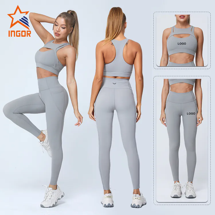 Ingorsports Private Label Activewear Factory Racer Back Design High Support Yoga Sports Bra