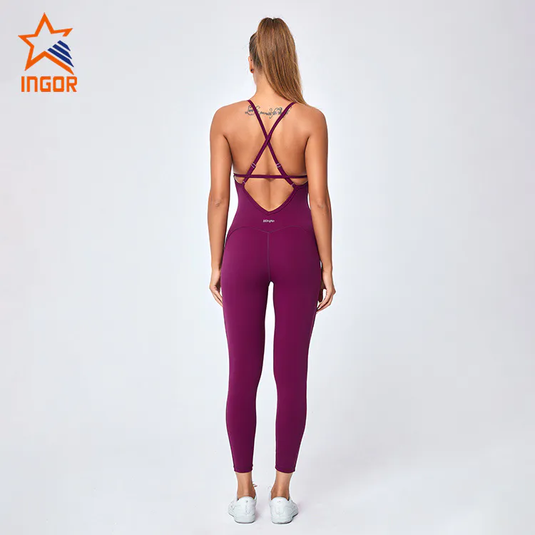 Ingorsports Wholesale Sports Wear Women One Piece Yoga Suit Set Workout Wear