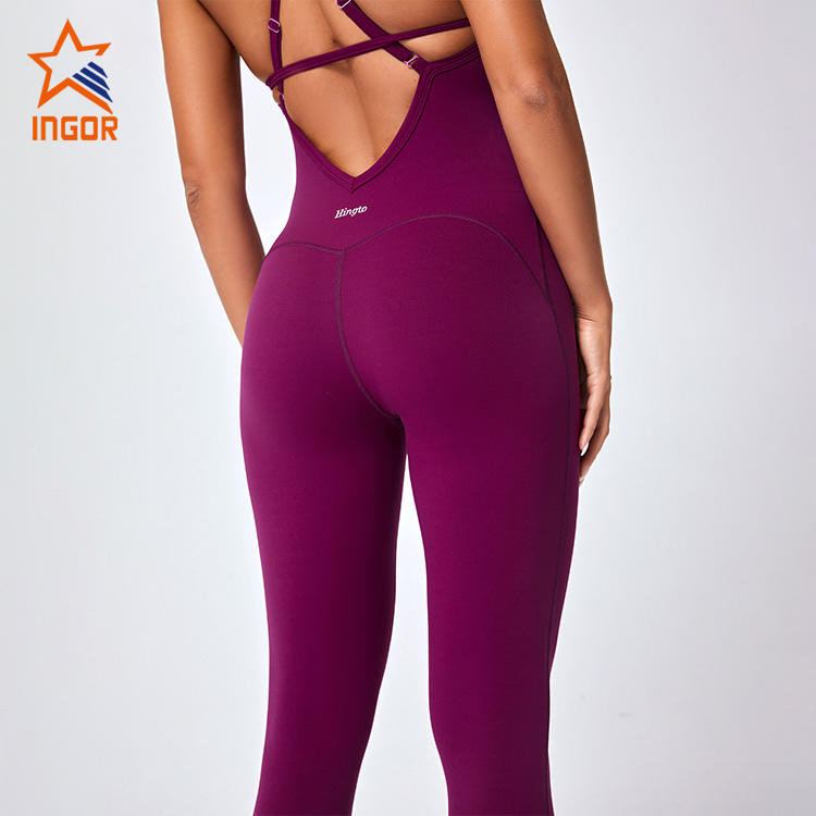 Ingorsports Wholesale Sports Wear Women One Piece Yoga Suit Set Workout Wear