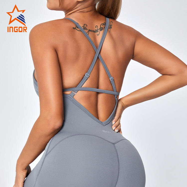 Ingorsports Gym Wear Manufacturers Women One Piece Jumpsuit Set For Yoga Sports Fitness