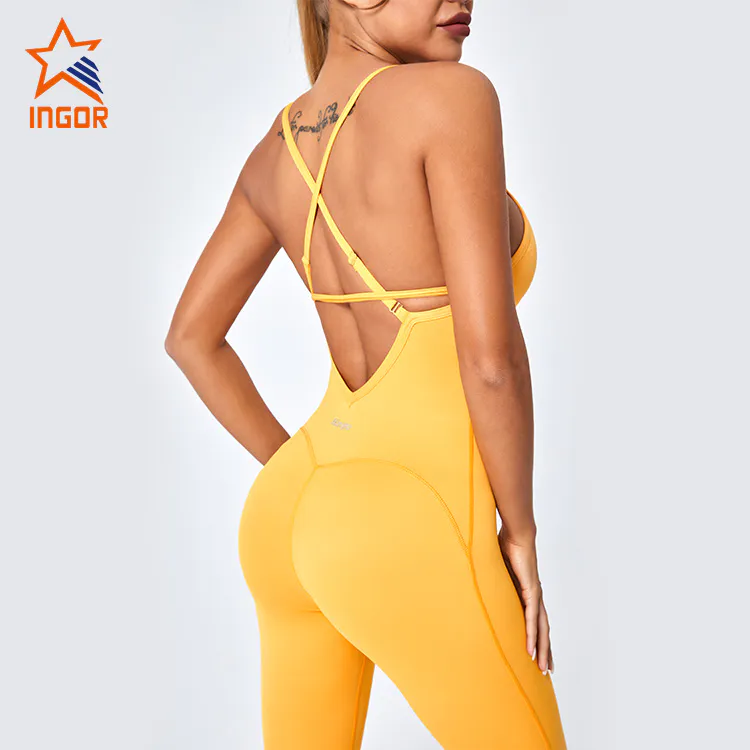 Ingorsports Workout Clothes Manufacturer One Piece Jumpsuit Set With Interlock Light Weight Fabric