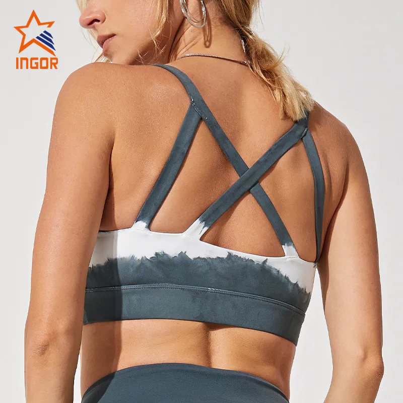 Ingorsports Wholesale Sports Wear Tie Dye Design Bra With Removable Padding