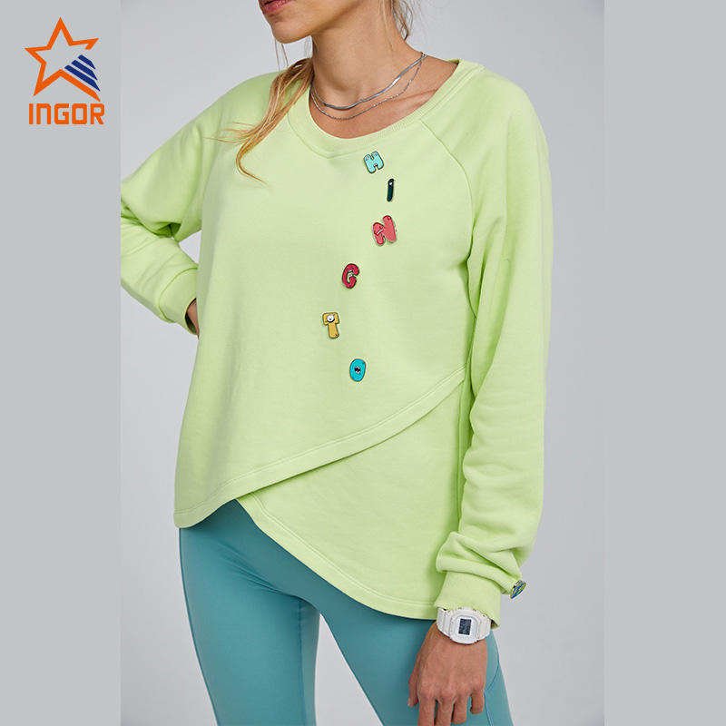 Ingorsports Workout Clothes Manufacturer Women Raglan Sleeve Hoodies & Sweatshirts