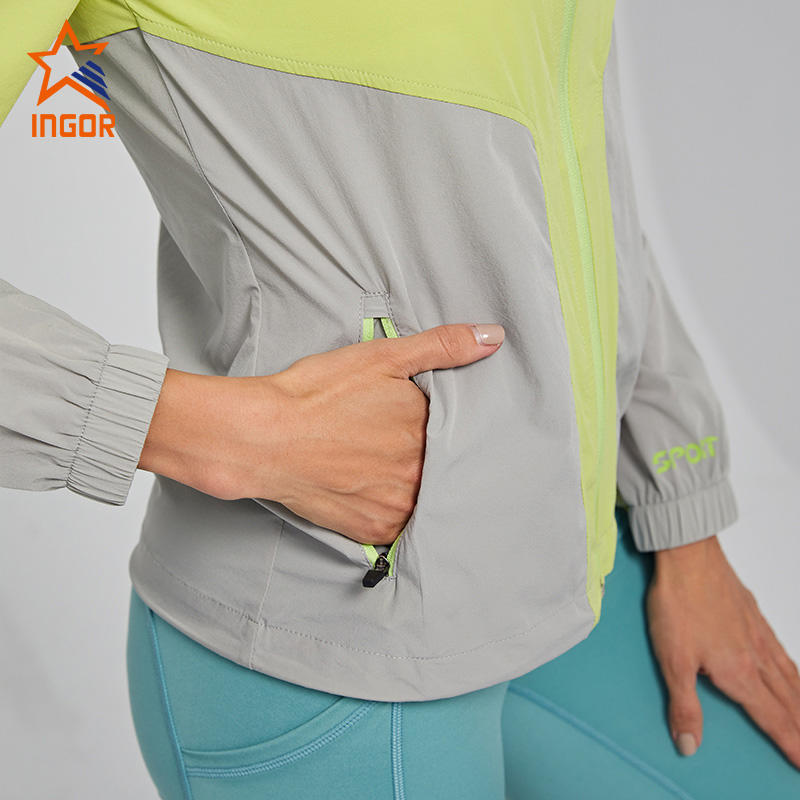 Ingorsports Workout Clothes Manufacturer Women Jacket With Side Pockets & Breathable Mesh Lining For Running Gym Wear