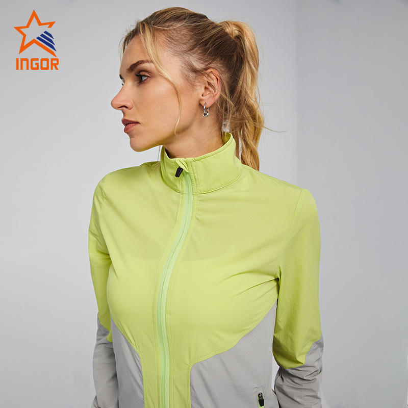 Ingorsports Workout Clothes Manufacturer Women Jacket With Side Pockets & Breathable Mesh Lining For Running Gym Wear