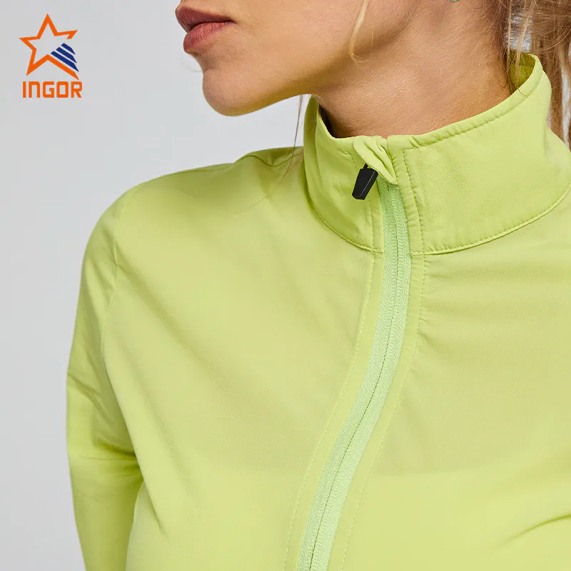 Ingorsports Custom Activewear Women Jacket With Pockets & Legging Set For Running Workout Wear