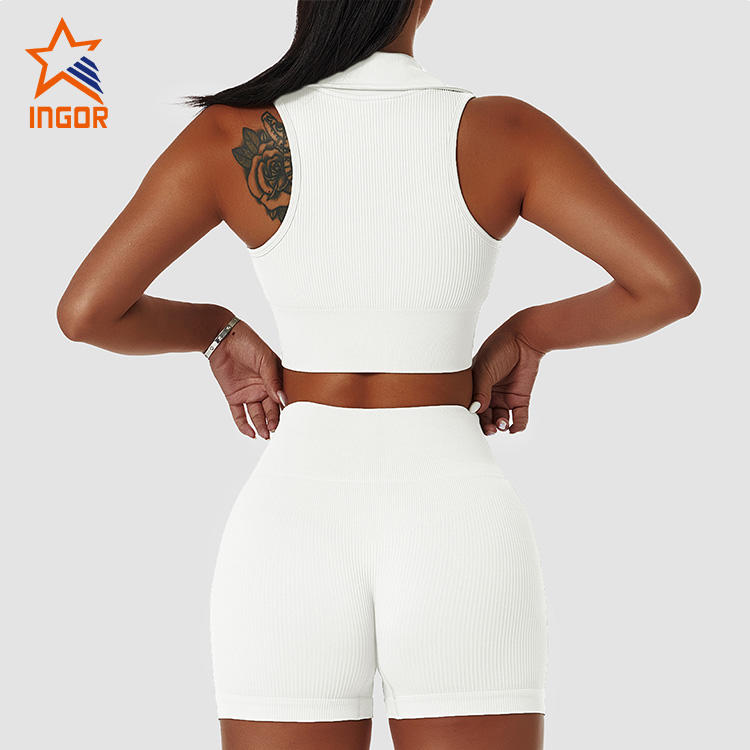 Ingor Sportswear Custom Apparel High Impact Seamless Yoga bra Shockproof Collar Sports Running Fitness Bra