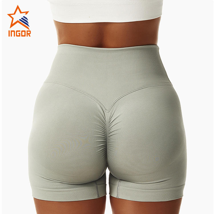 Ingor Sportswear Custom Fitness Apparel Butt Lifting Yoga Shorts Elastic High Waist Running Fitness Shorts Tight Seamless Sports Shorts