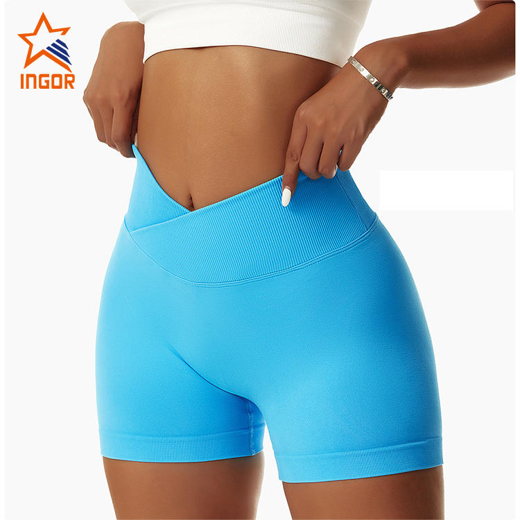 Ingor Sportswear Custom Fitness Apparel Butt Lifting Yoga Shorts Elastic High Waist Running Fitness Shorts Tight Seamless Sports Shorts