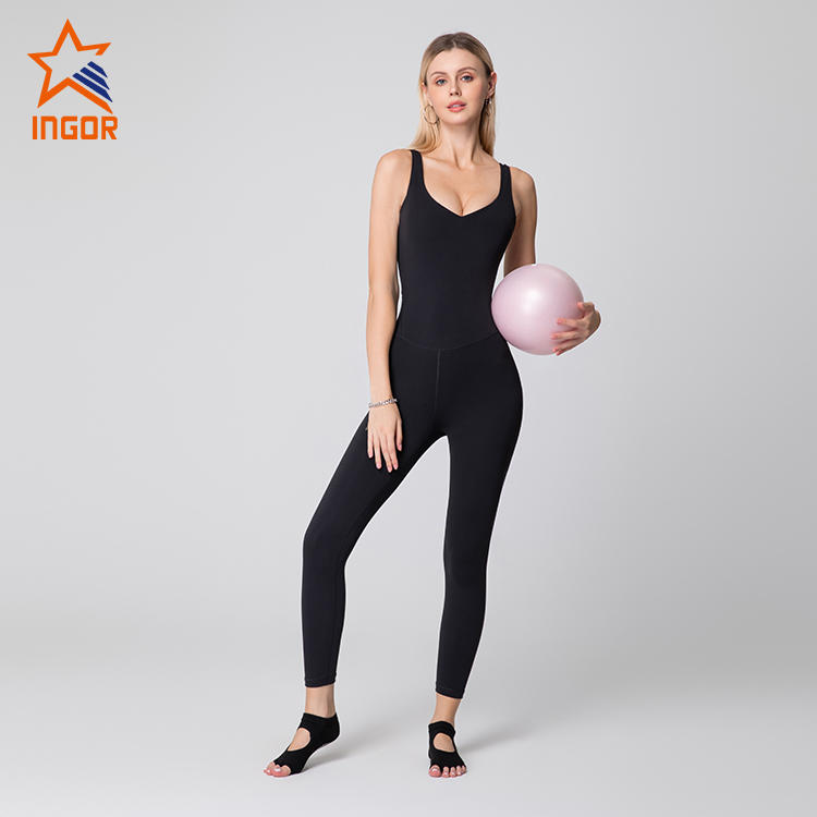Ingor Sportswear Women Custom Gym Wear One Pieces Jumpsuit Yoga Set Running Fitness Wear