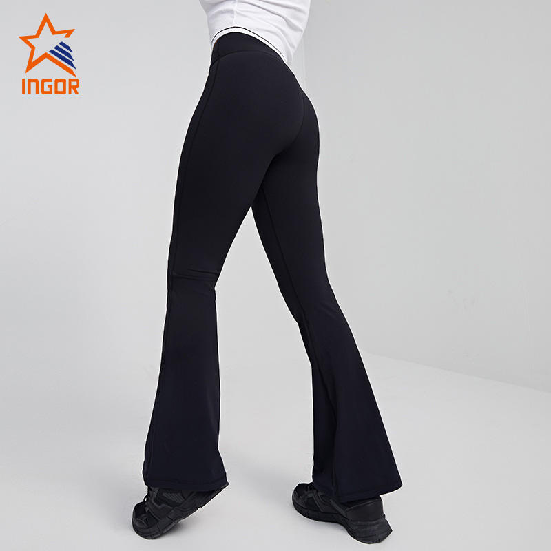 Ingor Sportswear Private Label Activewear Custom Women High Waistband Flare Legging Pants