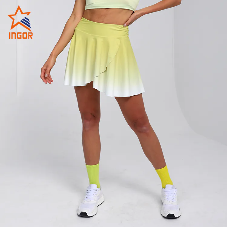Ingorsports Wholesale Sports Wear Women Tennis Skirts With Inner Short For Gym Fitness