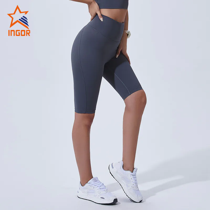 Ingorsports Gym Wear Manufacturer China Women Biker Shorts Without Front Seam Private Label Active Wear